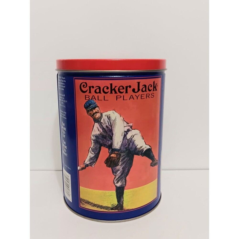 Cracker Jack Vintage 1992 Metal Tin Container 8"